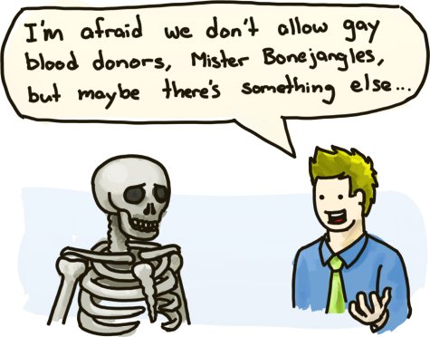 And, no, I'm not sure why a skeleton would be able to donate blood in the first place.