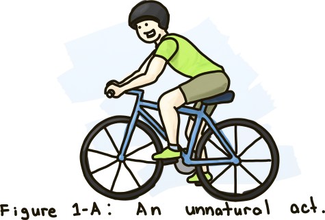 Figure 1-A: Riding a bike; An unnatural act.