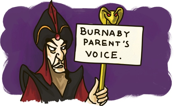 Jafar from Alladin holds up a sign: