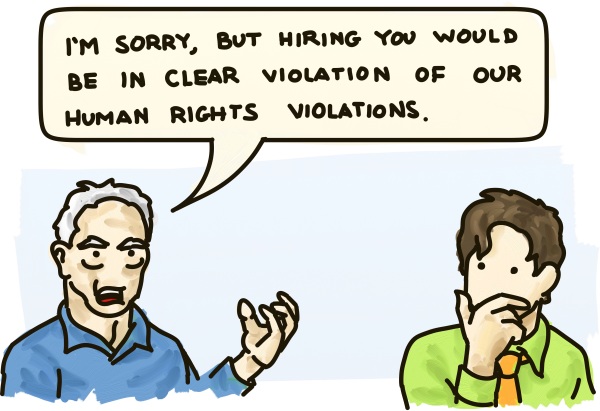A man rejects a gay job applicant: