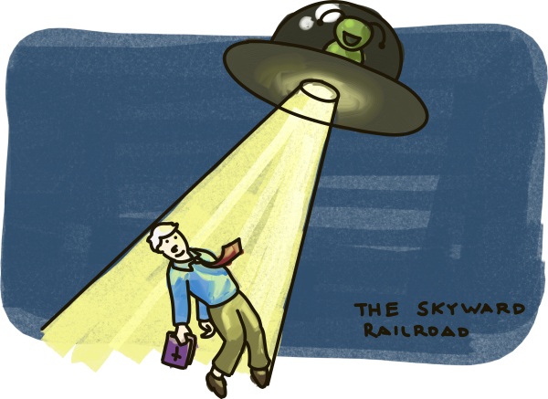 Brian Fischer gets abducted by aliens as part of the just Skyward Railroad.