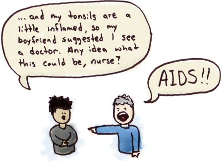 An anti-gay nurse assumes a gay patient has AIDS.