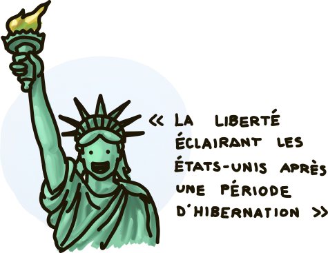 La Liberté éclairant les Ã‰tats-Unis aprÃ¨s une période d'hibernation