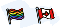 Canadian Flag and Pride Flag